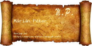 Márián Péter névjegykártya