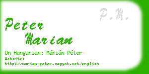 peter marian business card